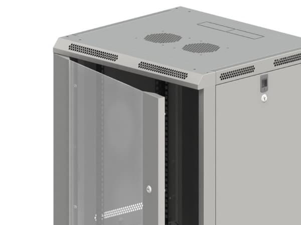 ALANTEC - Skåp - väggmontering, golvmontering - grå - 12U - 19"