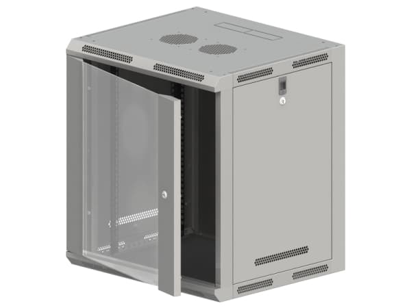 ALANTEC - Skåp - väggmontering, golvmontering - grå - 12U - 19"