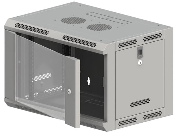 ALANTEC - Skap - veggmonterbar - grå - 9U - 19"