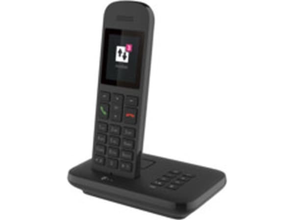 Telekom Sinus A12 Kiinteä puhelin, jossa tukiasema ja vastaaja Musta (analogiseen liittymään) musta