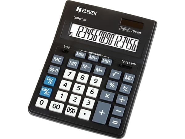 Eleven kalkulator ELEVEN kontorkalkulator CDB1601BK sort