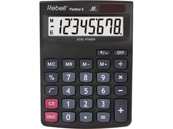Rebell Panther 8, Työpöytä, Perus, 8 lukua, 1 linjat, Akku/Aurinko, Musta