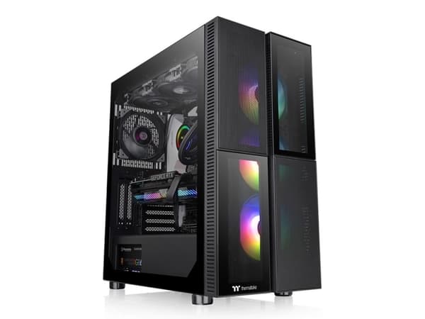 Thermaltake Versa T26 TG ARGB, Midi Tower, PC, Musta, ATX, EATX, mikro ATX, Mini-ITX, SPCC, Pelaaminen