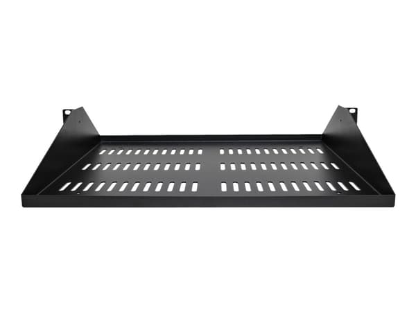 StarTech.com 2U-serverrackhylla - Universellt ventilerat fribärande fack med rackfäste för 19-tums rack och skåp för nätverksutrustning - Hållbar design - Viktkapacitet 91 kg - 36 cm djup hylla, svart