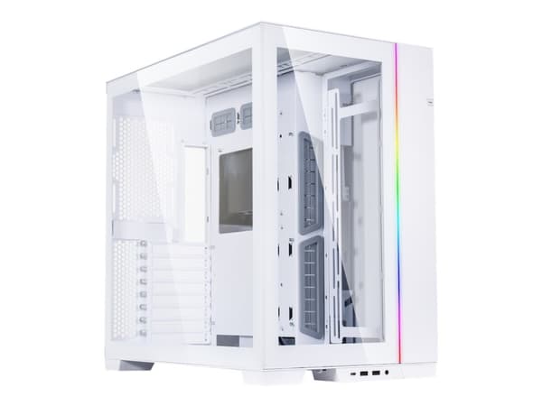 Lian Li O11 Dynamic Evo - Tower - utvidet ATX (E-ATX) - sidepanel med vindu (herdet glass) - ingen strømforsyning - hvit - USB/lyd