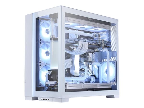 Lian Li O11 Dynamic Evo - Tower - utökad ATX - genomskinlig sidopanel (härdat glas) - ingen strömförsörjning - vit - USB/ljud Vit