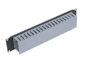 Triton 19" panel 2U with cable trunking, Musta, 2U