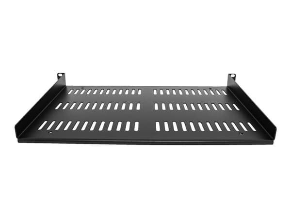 StarTech.com 1U-serverrackhylla - Universellt ventilerat fribärande fack med rackfäste för 19-tums rack och skåp för nätverksutrustning - Hållbar design - Viktkapacitet 25 kg - 30 cm djup hylla, svart