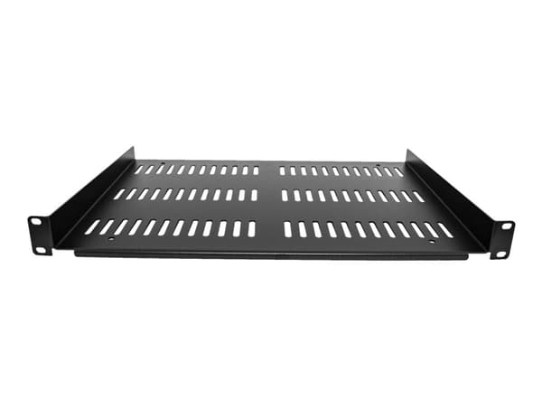 StarTech.com 1U-serverrackhylla - Universellt ventilerat fribärande fack med rackfäste för 19-tums rack och skåp för nätverksutrustning - Hållbar design - Viktkapacitet 25 kg - 30 cm djup hylla, svart