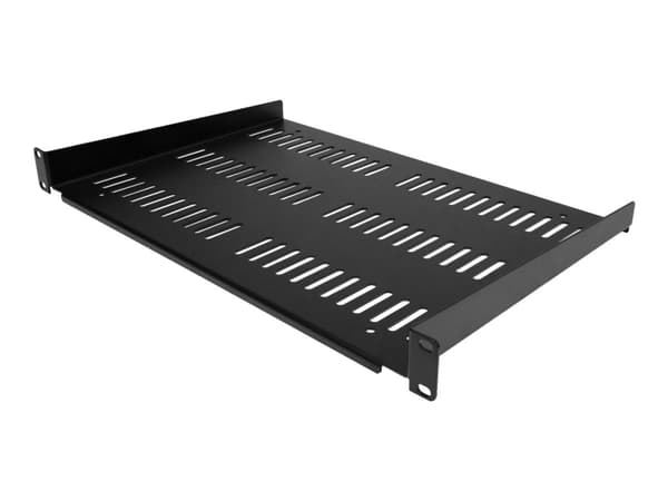 StarTech.com 1U-serverrackhylla - Universellt ventilerat fribärande fack med rackfäste för 19-tums rack och skåp för nätverksutrustning - Hållbar design - Viktkapacitet 25 kg - 30 cm djup hylla, svart