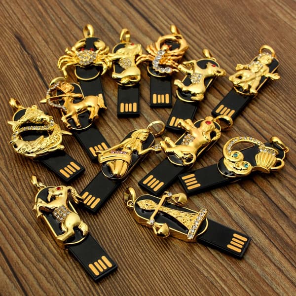 64GB USB 2.0 Crystal 12 Zodiac Model Flash Memory Stick Storage Thumb Pen Drive
