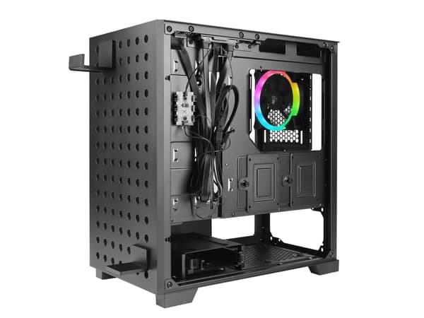 AZZA Elise - microATX-torn - genomskinlig sidopanel (härdat glas) - ingen strömförsörjning (ATX) - svart - USB/ljud