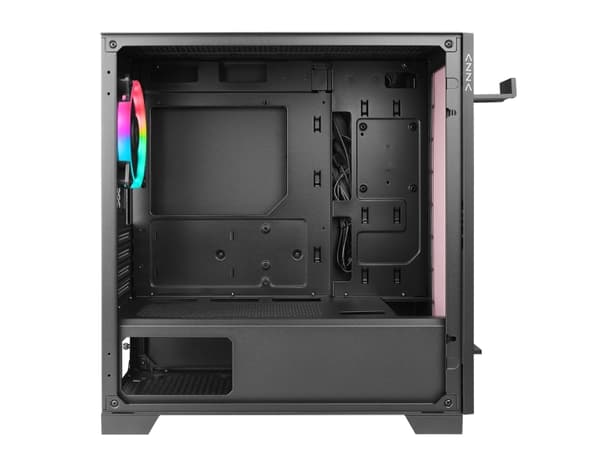 AZZA Elise - microATX-torn - genomskinlig sidopanel (härdat glas) - ingen strömförsörjning (ATX) - svart - USB/ljud