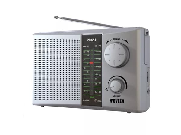 Noveen PR451, Kannettava, FM, MW, SW, Hopea, Rotaatio, Ulkoinen, AC/Akku
