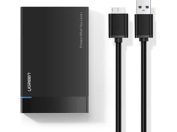 Ugreen US221 - Förvaringslåda - 2.5" - SATA 6Gb/s - USB 3.0 - svart