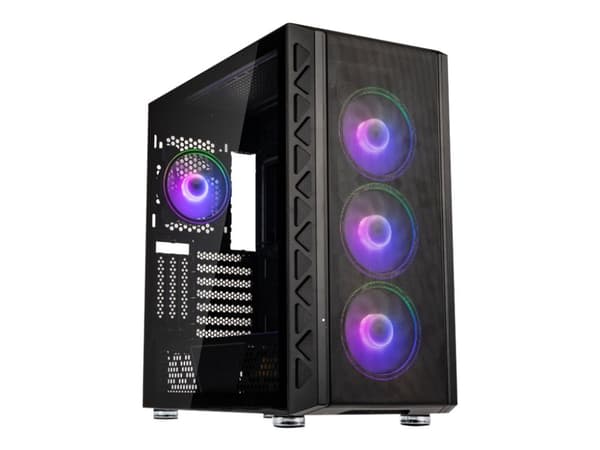 Kolink Citadel MESH ATX ARGB - Tower - utökad ATX - genomskinlig sidopanel (härdat glas) - ingen strömförsörjning (ATX) - svart - USB/ljud