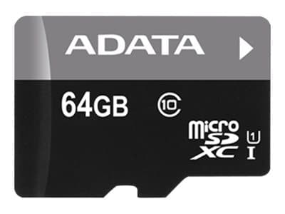 ADATA Premier - Flashminnekort (microSDXC til SD-adapter inkludert) - 64 GB - UHS Class 1 / Class10 - microSDXC UHS-I - for detaljhandel