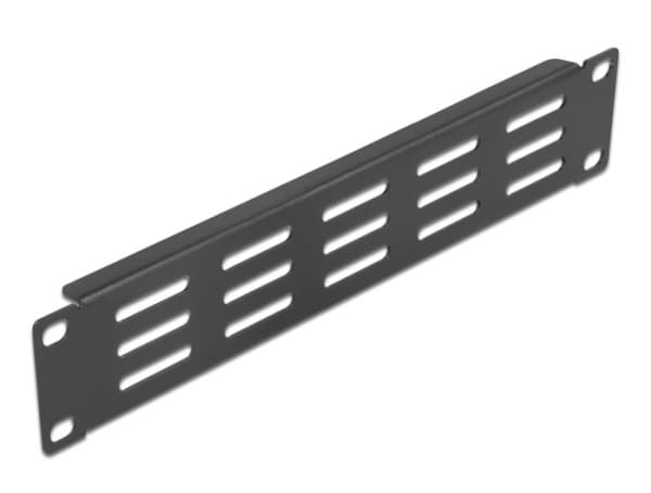 Delock - Monteringsplatta för ventilation (horisontell) - rackmontering - svart - 1U - 10"