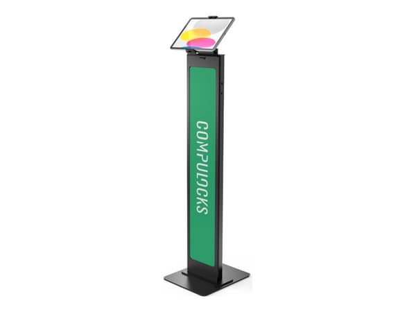 Compulocks Universal Tablet Cling Brandable Floor Stand - Ställ - för surfplatta - låsbar - stål - svart - skärmstorlek: upp till 13 tum - monterings