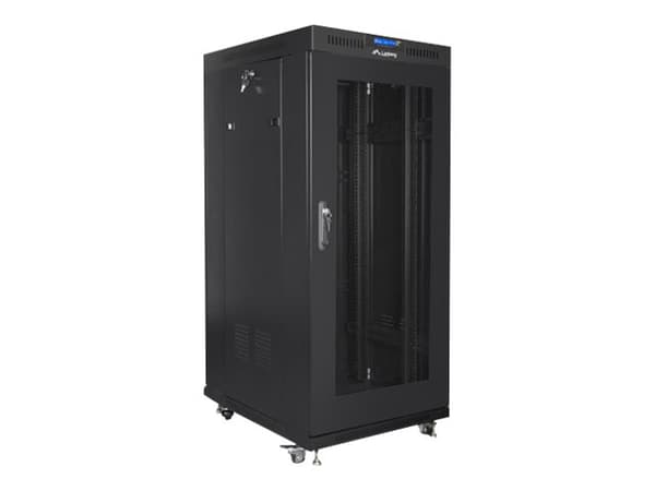 Lanberg - Rack skap - med 4 kjølevifter, display - fritt stående - svart, RAL 9004 - 22U - 19" - for P/N: RSFE-4P-2FE-60, RSFE-8P-2GE-120, RSGE-16, R