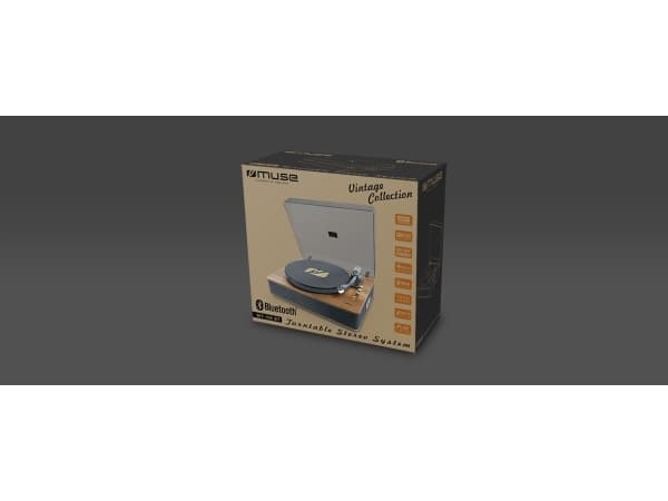 Muse MT-106 BT, Automatisk, Sort, Tre, 45,75 RPM, Rotasjon, 10 W, AC
