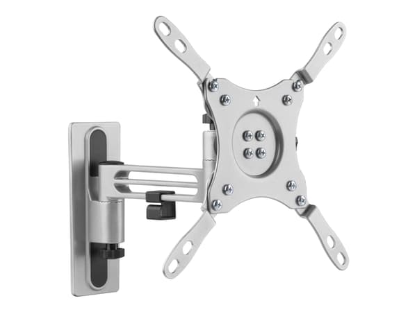 DELTACO Office ARM-0266 - Monteringssett (veggmontering) - full bevegelse - for TV - låsbar - aluminium - svart - skjermstørrelse: 13"-43" Sølv