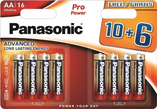 Panasonic Batterier Panasonic batterier Panasonic Pro Power batteri LR6PPG/16B 10+6 stk.
