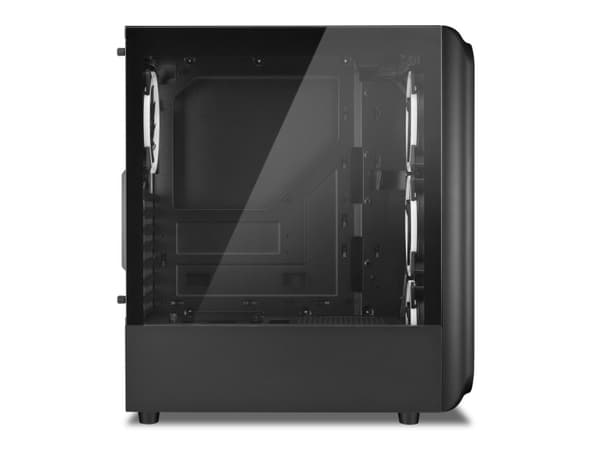 Sharkoon TK5M RGB - ATX-hölje - genomskinlig sidopanel (härdat glas) - ingen strömförsörjning - USB/ljud