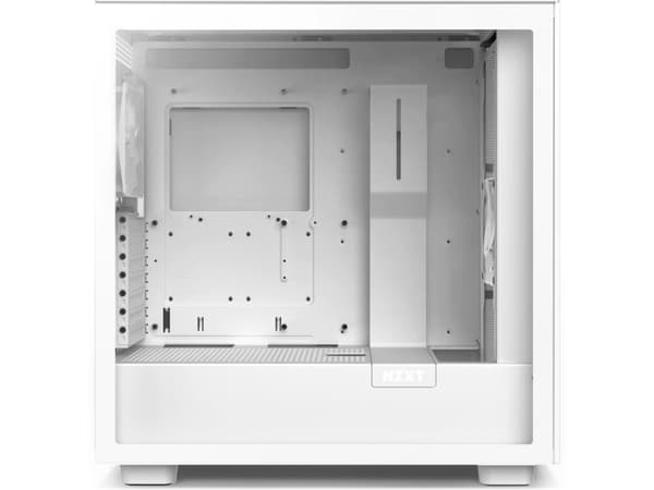 NZXT H7 - Miditower - ATX - Herdet glass - ingen strømforsyning - matt hvit - USB / Audio