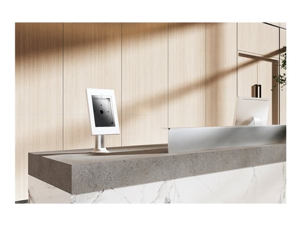 Neomounts DS15-640WH1 - Ställ - för surfplatta - låsbar - stål - vit - skärmstorlek: 9.7"-11" - monteringsgränssnitt: 75 x 75 mm - bänkskiva - för Ap