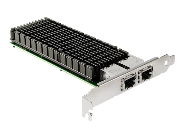 Inter-Tech ST-7214 - Nettverksadapter - PCIe 2.1 x8 - 10Gb Ethernet x 2 Sort, Sølv