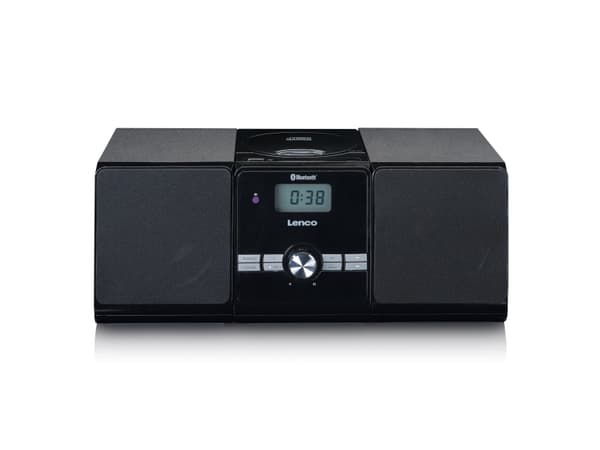 Lenco MC-030BK, Kodin mikroaudiojärjestelmä, Musta, 1 levyt, Päältä, 10 W, FM musta