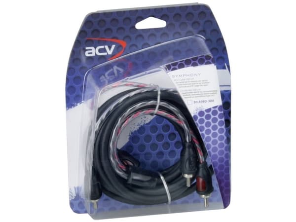 ACV 30.4980-300, 2 x RCA, Hankjønn, 2 x RCA, Hankjønn, 3 m, Flerfarget