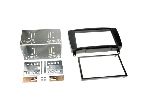 ACV Facia plate 2-DIN, Ramme, Mercedes CLK:2004, 2005, 2006, 2007, 2008, 2009, 2010, Sort, Metalli, Metalli, Fuld ramme