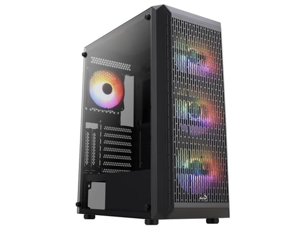 Aerocool Beam, PC, Svart, ATX, micro ATX, Mini-ITX, ABS, SPCC, Spela, Blå, Grön, Röd Svart