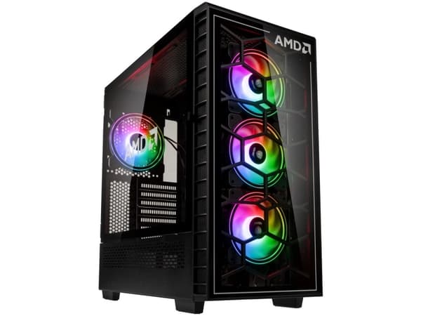 Kolink Observatory Y AMD SE RGB - Mid tower - utökad ATX - genomskinlig sidopanel (härdat glas) - ingen strömförsörjning (ATX) - svart - USB/ljud