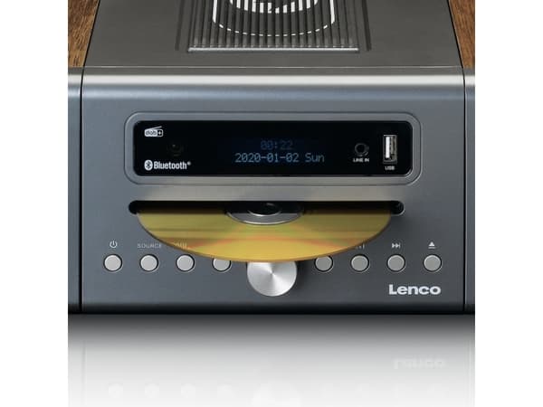 Lenco MC-175SI, Hjemmelydanlegg (mikro), Sølv, Tre, 1 disker, Spor, 40 W, 6 O
