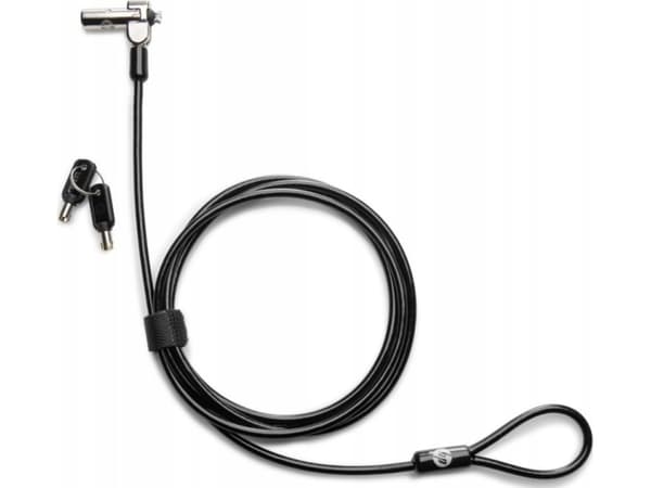 HP Nano Keyed Cable Lock, 1,83 m, Kod, Galvaniserat stål, Svart, Metallisk