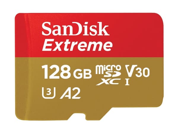 SanDisk Extreme - Flashminnekort - 128 GB - A2 / Video Class V30 / UHS-I U3 / Class10 - microSDXC UHS-I