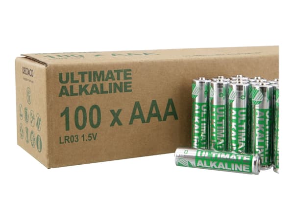 DELTACO Ultimate - Batteri - Svaneøkomerket 100 x AAA / LR03 - Alkalisk