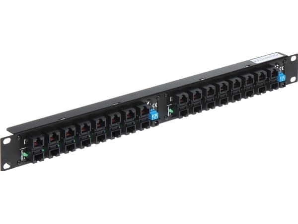 Delta Patch panel 1U 19 "16x RJ-45/16x RJ-45 (POE-16/R19)