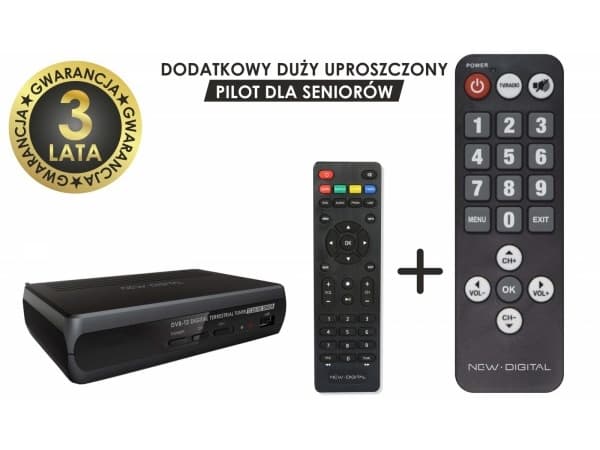 Uusi digitaalinen NAUJA SKAITMENINĖ STB T2 265 HD SENIOR