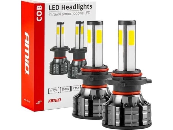 Automobilių lempos "led cob 4 side amio hb4"