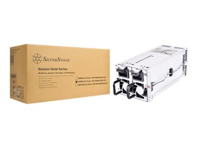 SilverStone GM800 2U Gold - Strømforsyning - driftsutskiftbar (kan monteres i rack) - EPS2U - AC 120/230 V - 800 watt - aktiv PFC - 2U - sølv