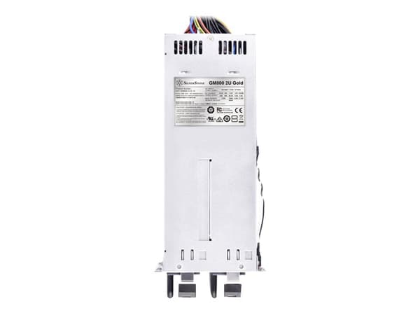 SilverStone GM800 2U Gold - Strømforsyning - driftsutskiftbar (kan monteres i rack) - EPS2U - AC 120/230 V - 800 watt - aktiv PFC - 2U - sølv
