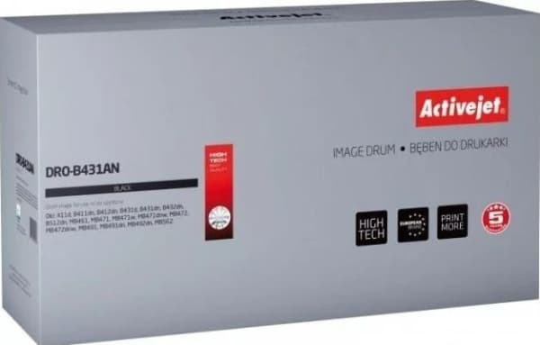Activejet DRO-B430AN Printer OKI black, Kompatibel, OKI, OKI: B410d, B410dn, B430d, B430dn, B440dn, MB460, MB470, MB480., 1 stykker, 25000 sider, Las
