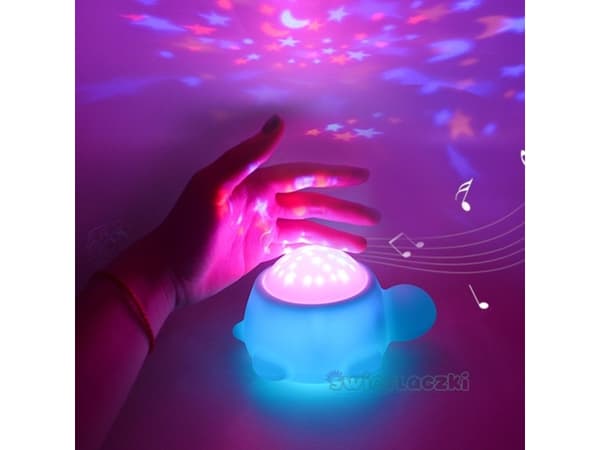 Mesmed Nattlampa, projektor med speldosa, Turtle Light Lamp