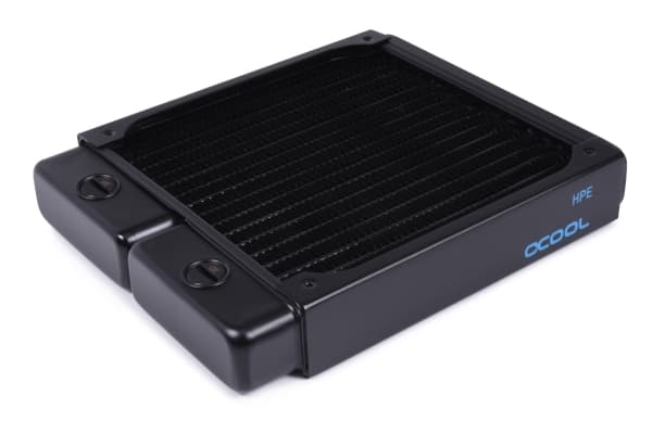 Alphacool 14470, Radiatior, Messing, Kopper, Stål, Sort, 1/4", 60 °C, 2 vifter