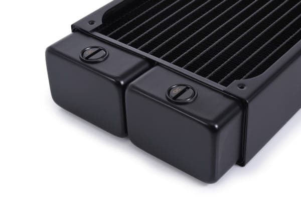 Alphacool 14472, Jäähdytin, Messinki, Kupari, Ruostumaton teräs, Musta, 1/4", 0,8 bar, 2 tuuletin(ta)