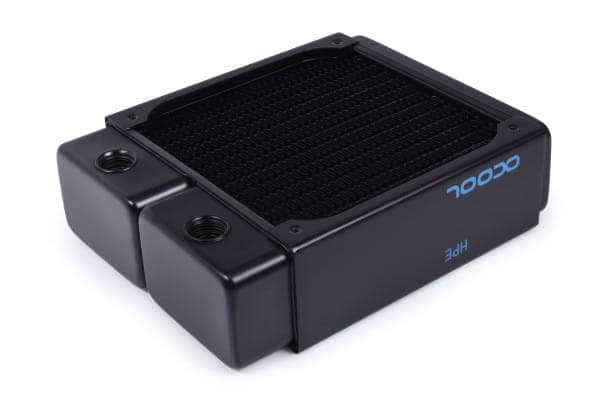 Alphacool 14472, Jäähdytin, Messinki, Kupari, Ruostumaton teräs, Musta, 1/4", 0,8 bar, 2 tuuletin(ta)
